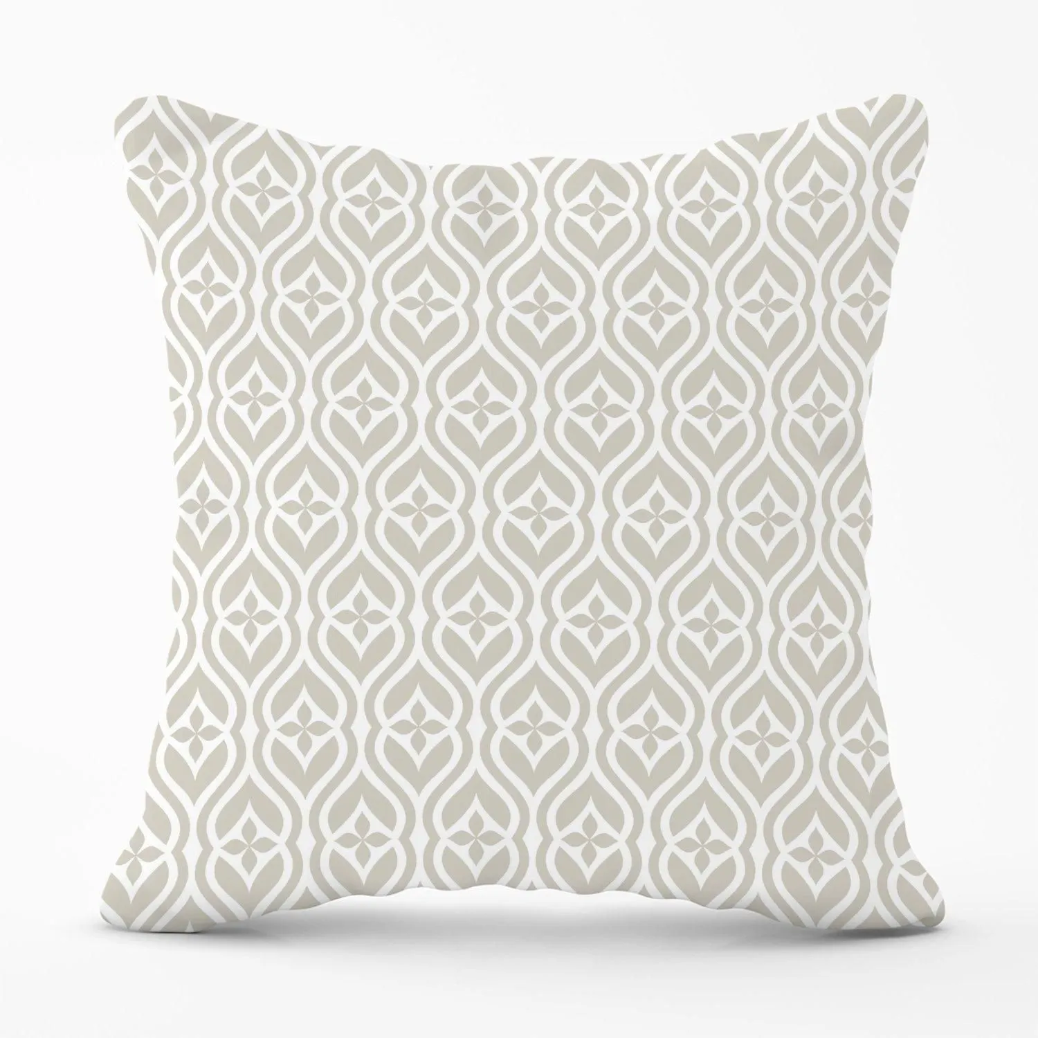 Warren Reed - Designer Abstract Ornament Pattern Outdoor Cushion in Grey