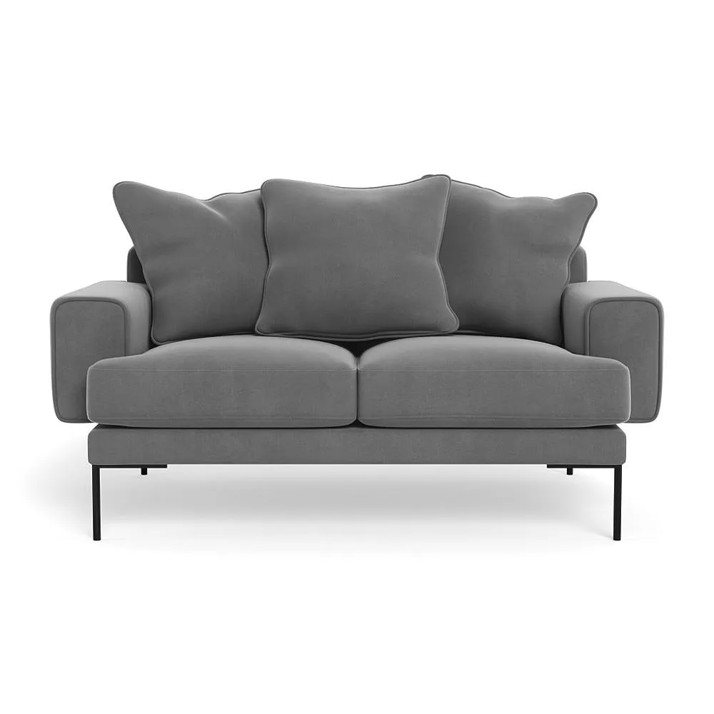 Heal's Torrington 2 Seater Sofa Smart Velvet Mercury Black Feet 1