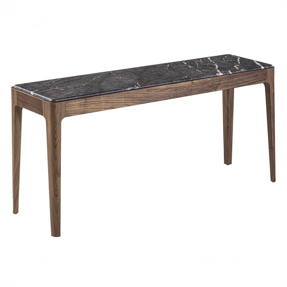 Porada Ziggy 12 Console Table Canaletta Walnut White Grey Carnico Top 2