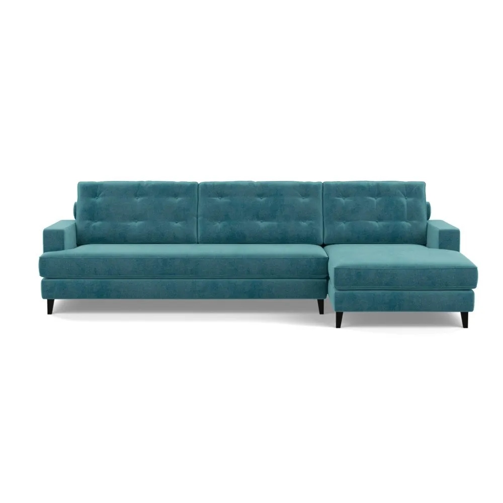 Heal's Mistral Right Hand Facing Corner Sofa Smart Luxe Velvet Airforce Blue