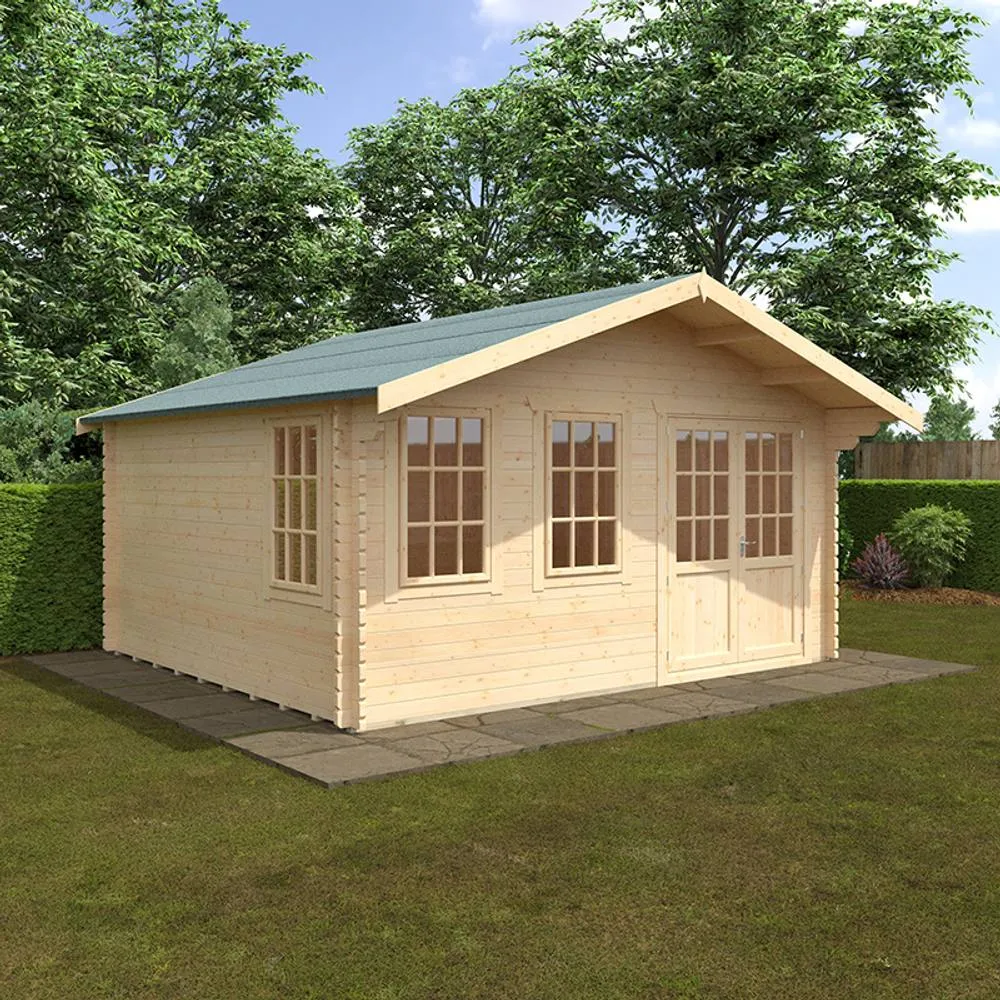 Buttercup Farm 14x16 The Forde 44mm Cabin - L415 x W475 x H292.6 cm in Natural 2