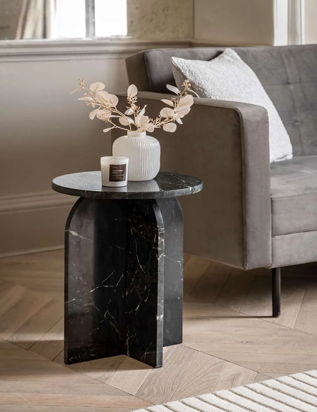 Gallery Direct Amalfi Round Side Table Black