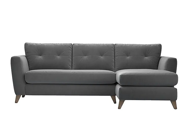 Hermione Fabric Right Hand Facing Corner Sofa with Chaise End - Koala Cub