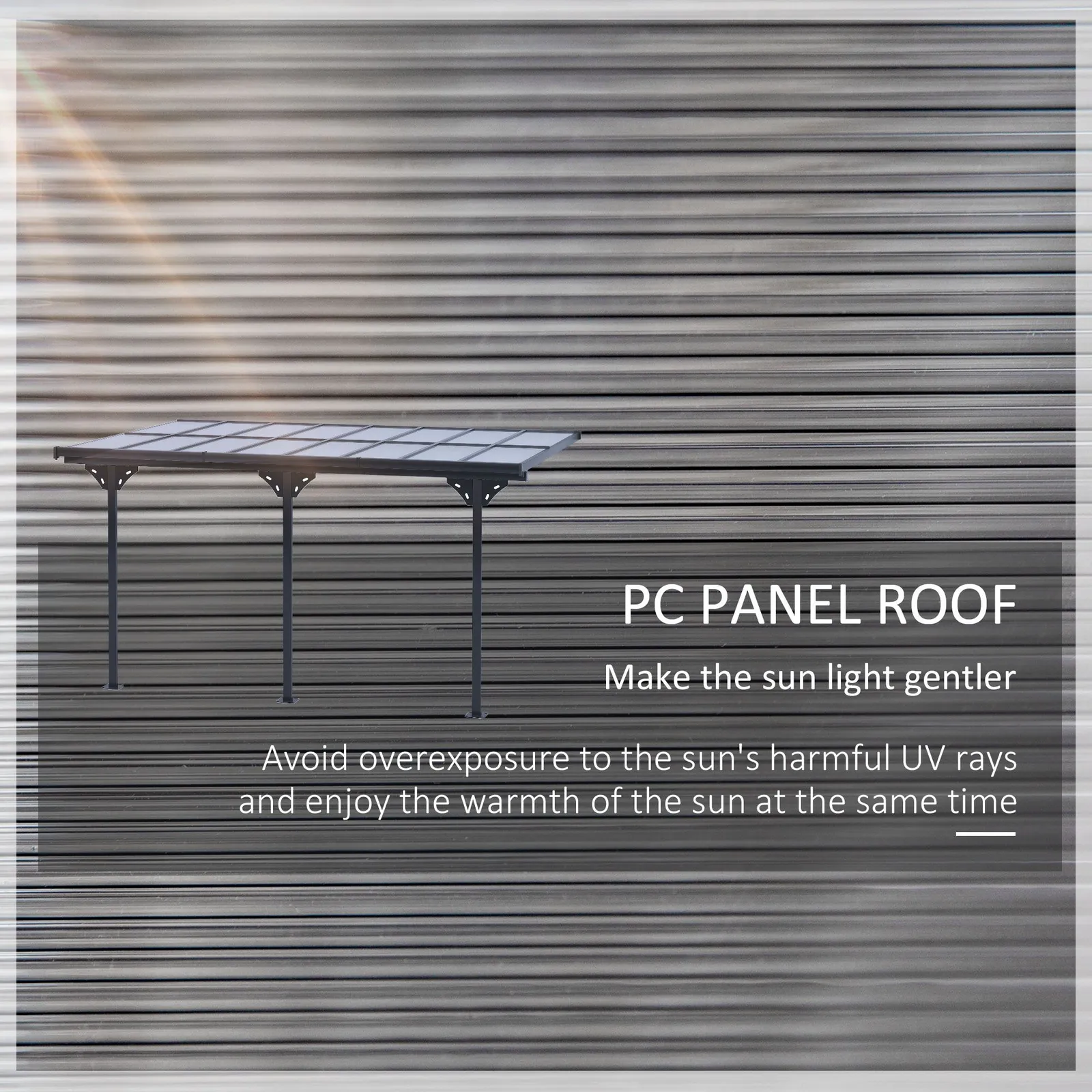 OUTSUNNY Outdoor Patio Gazebo Pergola, Aluminum Post, 4.35 x 3 m PC Roof in Grey 5