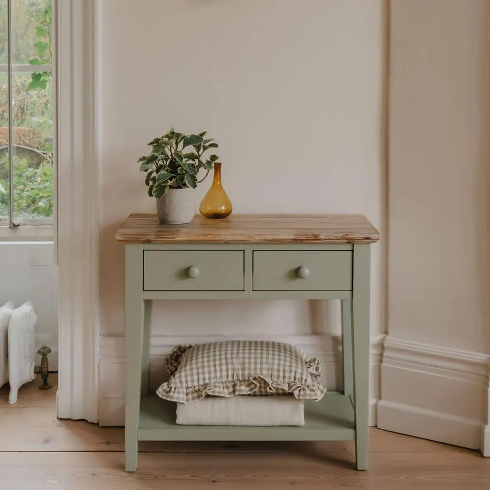 Statement Furniture Florence Console Table with 2 Drawers in Light Green 1