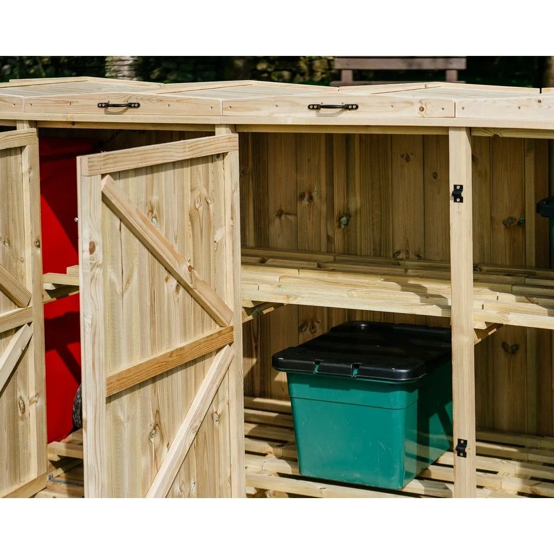 Buttercup Farm Chatburn Bin Store, Fits 1x 180L/240L Wheelie Bins & 8x Boxes in Brown 6