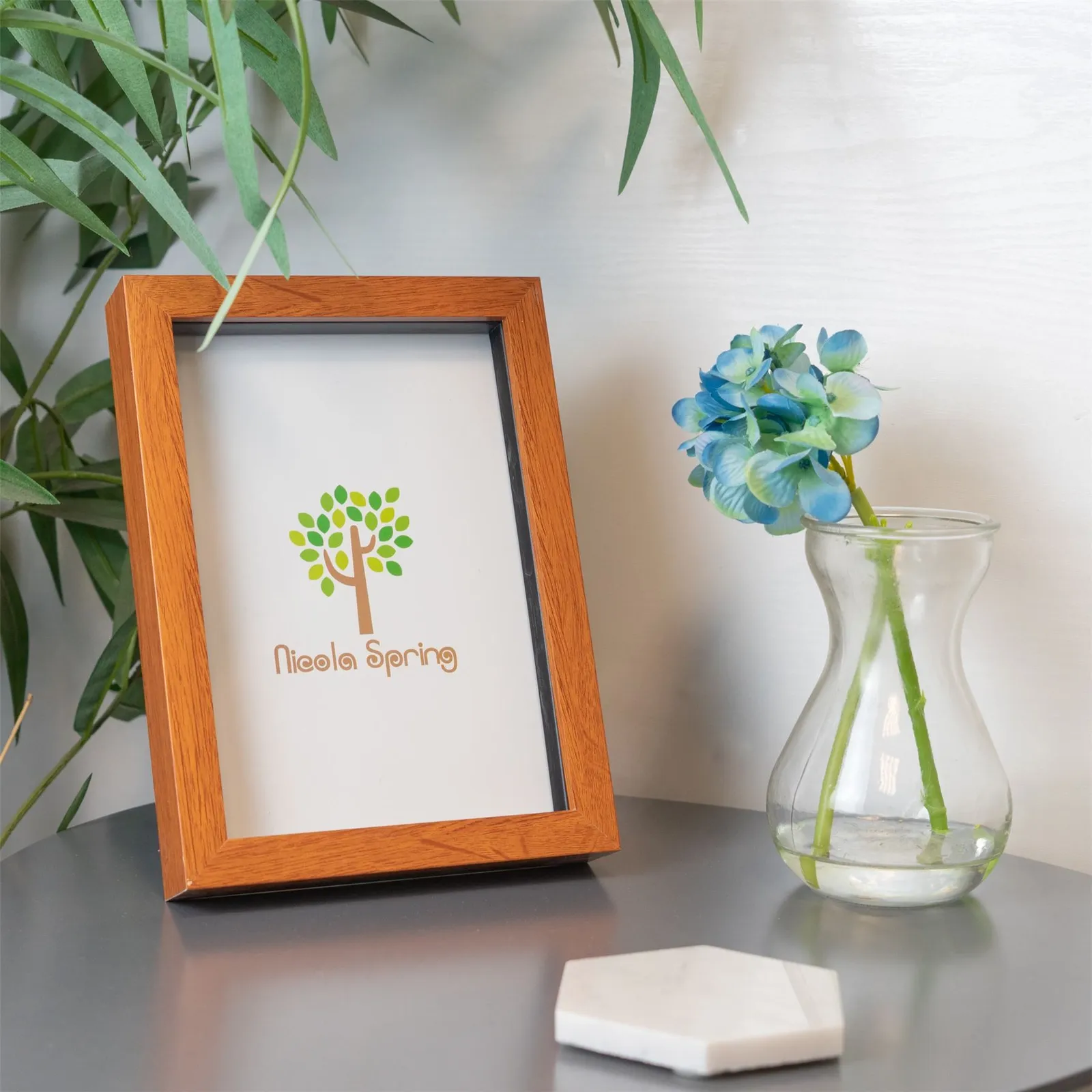 Nicola Spring 3D Box Photo Frame - A5 (6 x 8") - Pack of 1 in Dark Brown 6