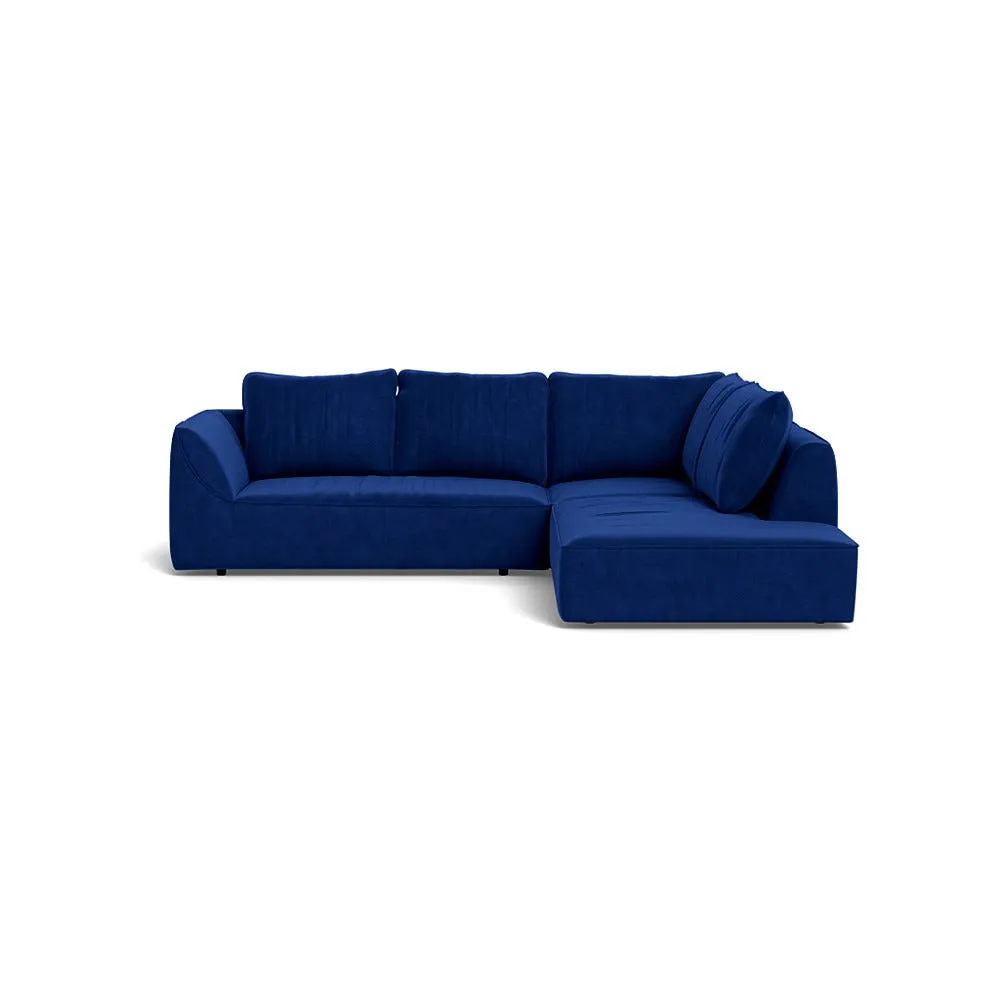 Heal's Morven Right Hand Facing Large Corner Sofa Smart Luxe Velvet Azure 1