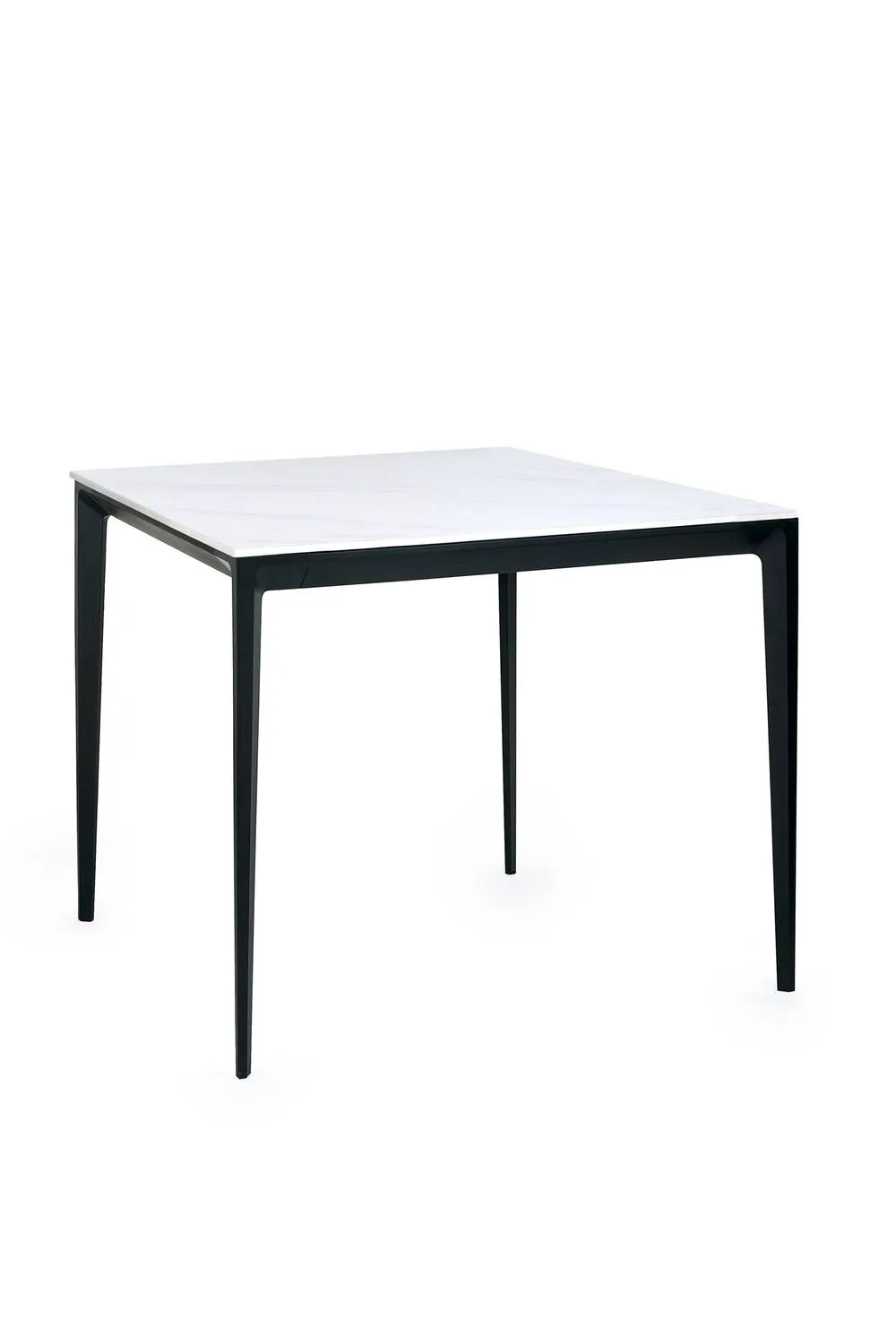 Julian Bowen Miami Square Stone Top 4 Seater Dining Table in White 2