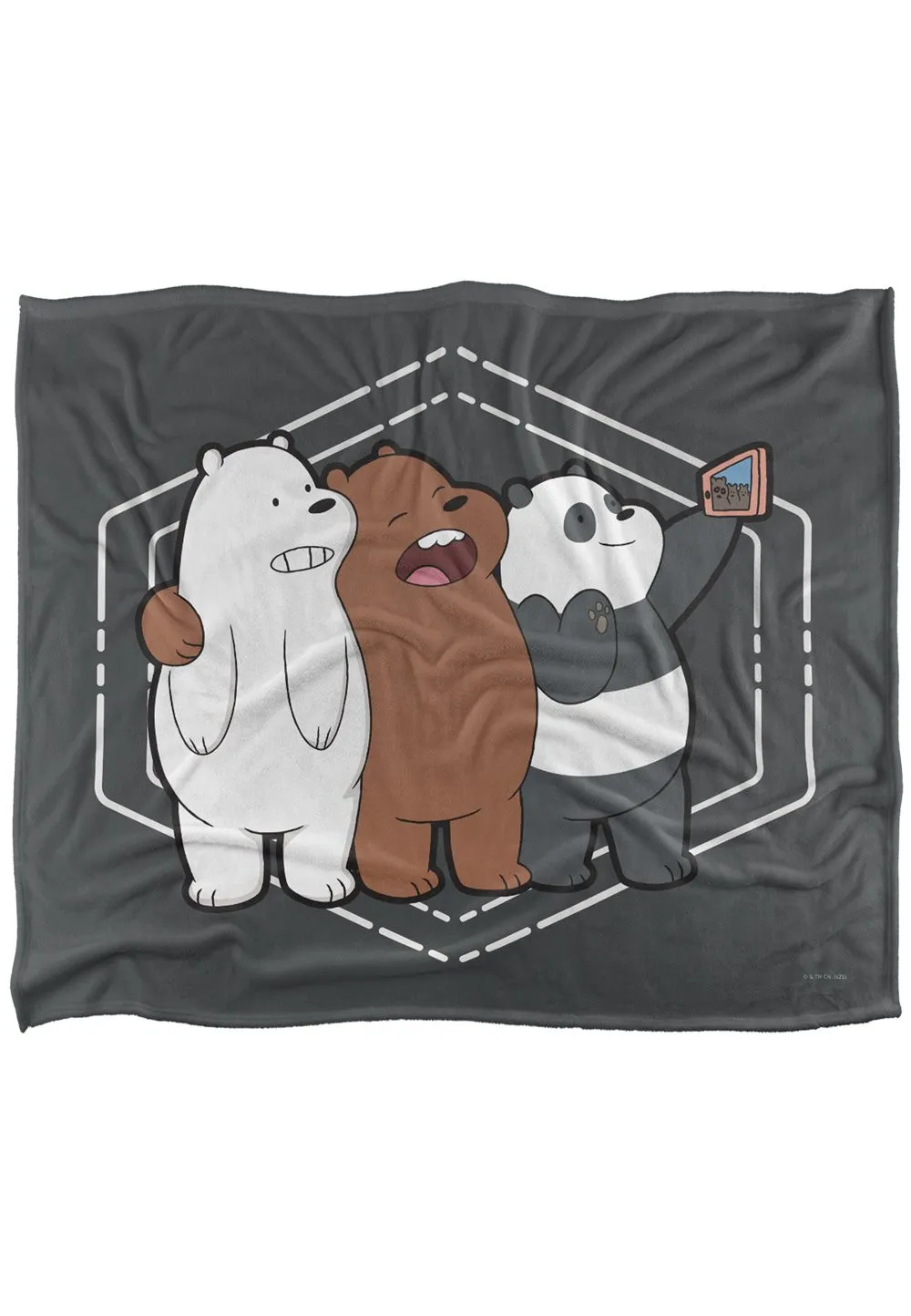 Cartoon Network We Bare Bears Selfie Silky Touch Super Soft Throw Blanket 152 X 127 cm in White