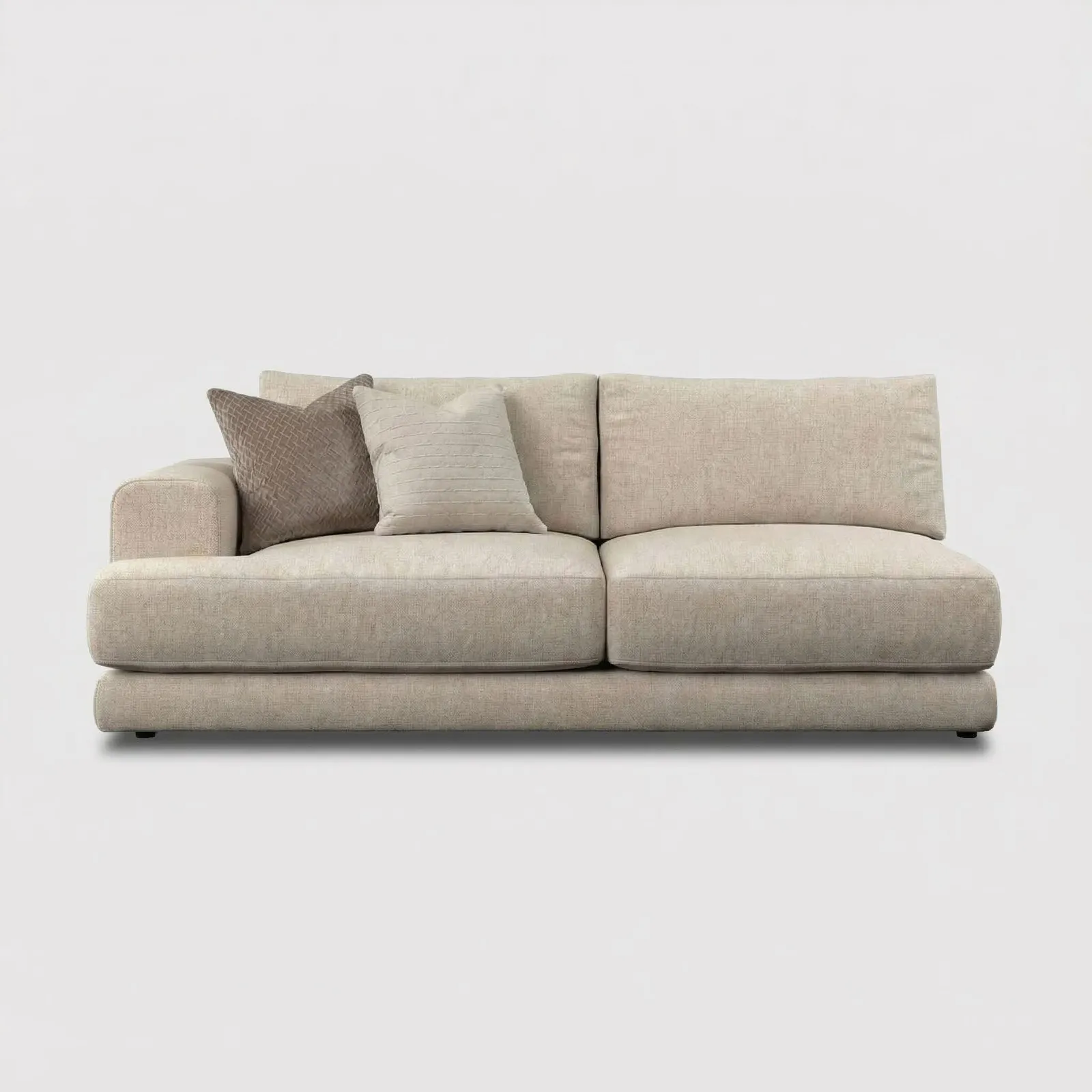 Lomax 1 Arm Large Modular Sofa Lhf, Neutral Fabric | Barker & Stonehouse
