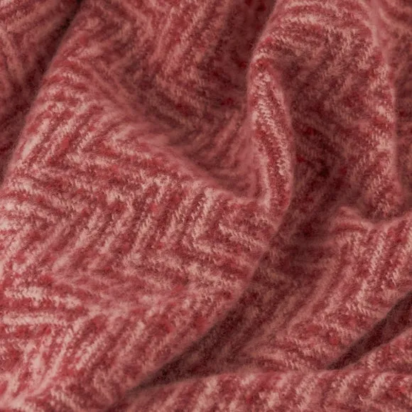 Furn Tweedie Brushed Herringbone Throw Pink/Burgundy 130 X 180Cm, Pink 2