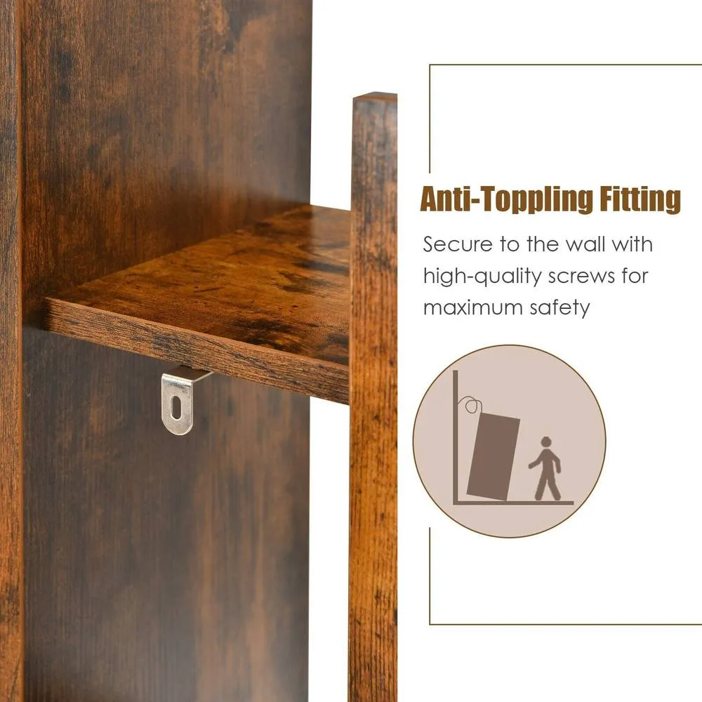 Costway 8Tier Bookcase Multipurpose Bookshelf 8layer Freestanding Bookcase in Brown 6