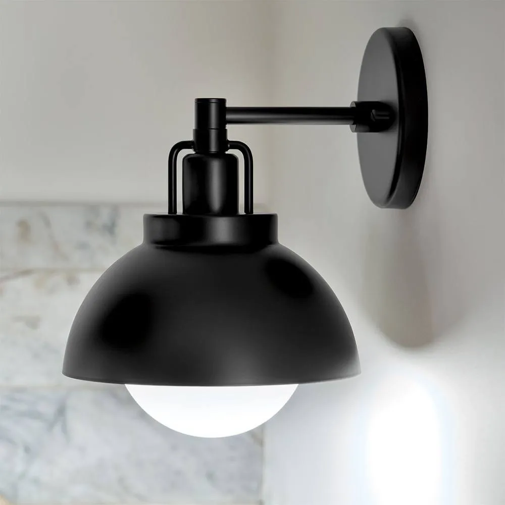 Netlighting Kichler Niva Dome Wall Lamp Contemporary Black 1x E27 5