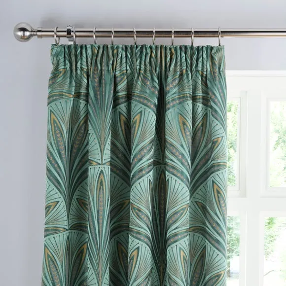 Nouveau Fan Pencil Pleat Curtains 1