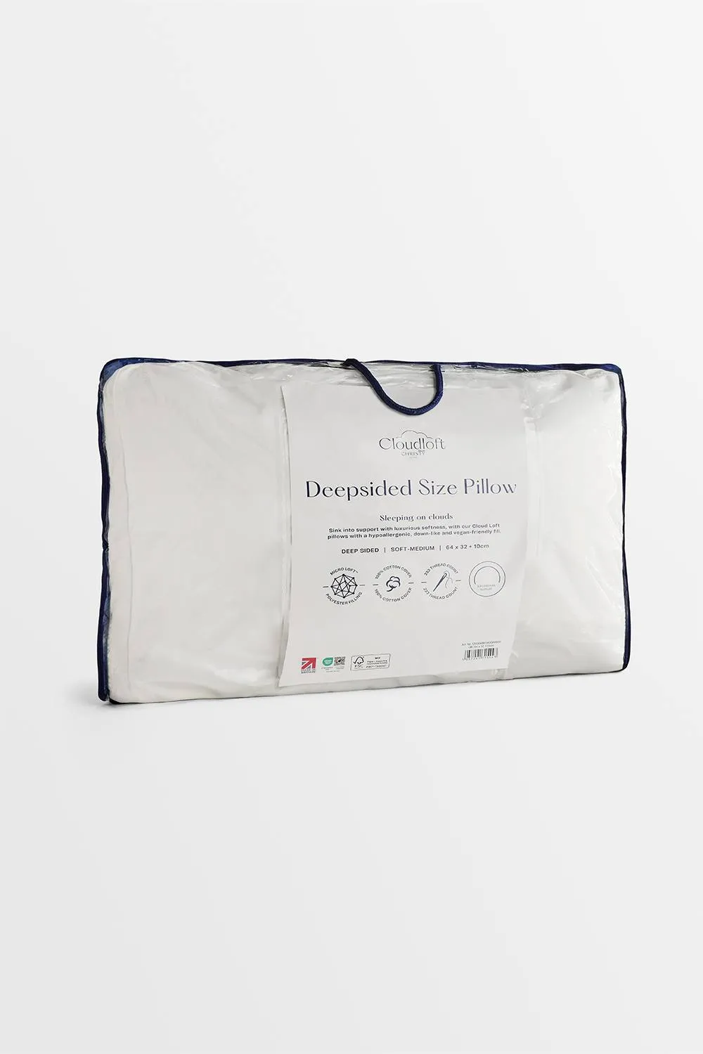 CHRISTY 'Cloud Loft' Luxurious Micro Loft Medium Firm Deepsided Pillow in White 2