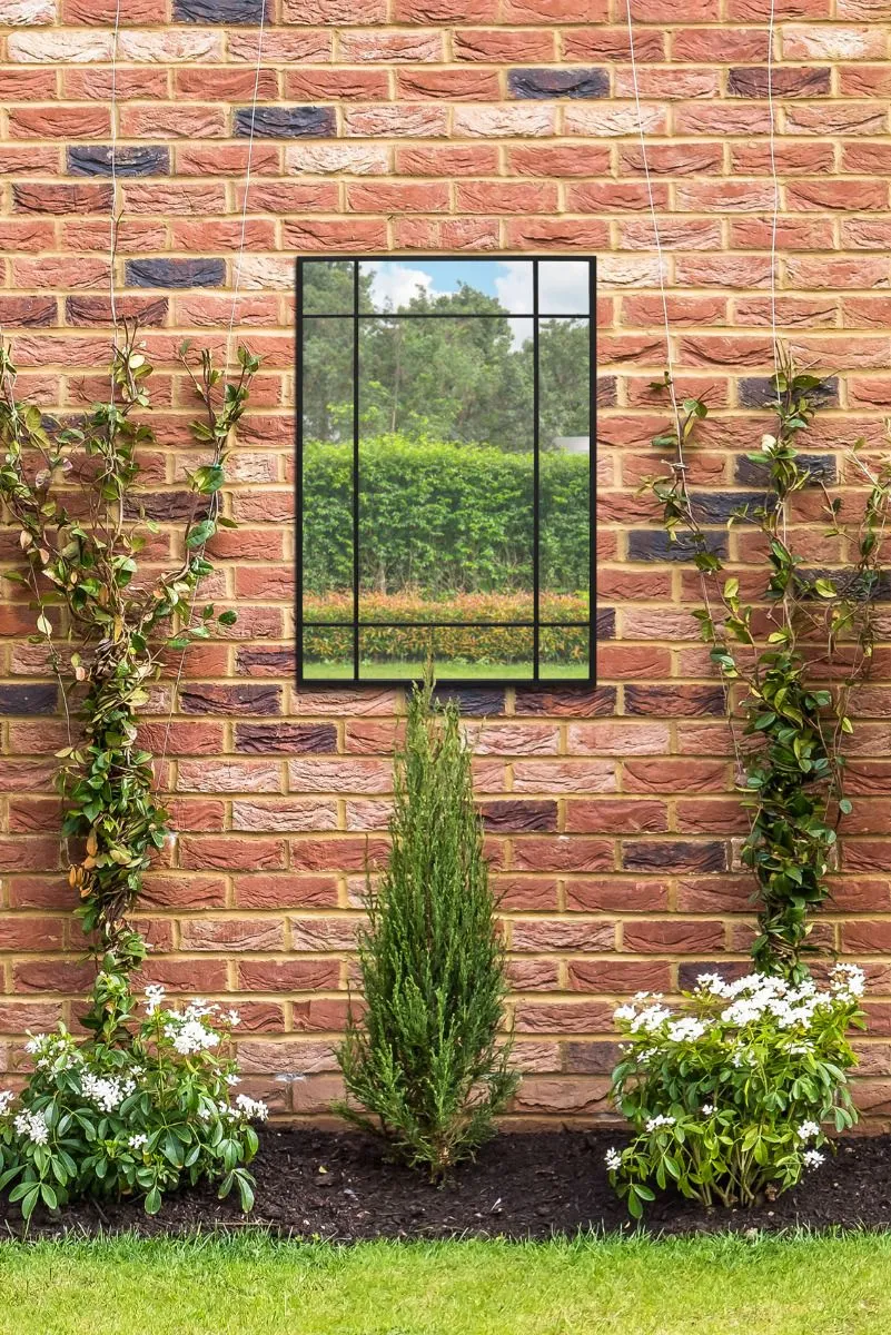 MirrorOutlet Black Modern Contemporary Garden Wall Mirror 39" X 27" (100x70CM)