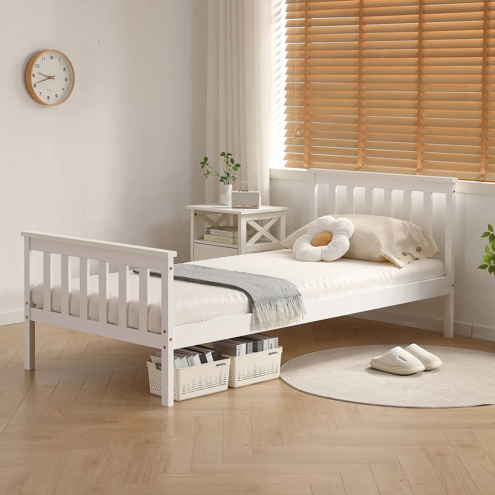 Comfy Living Ltd Modern Wooden Bed Frame in White 5