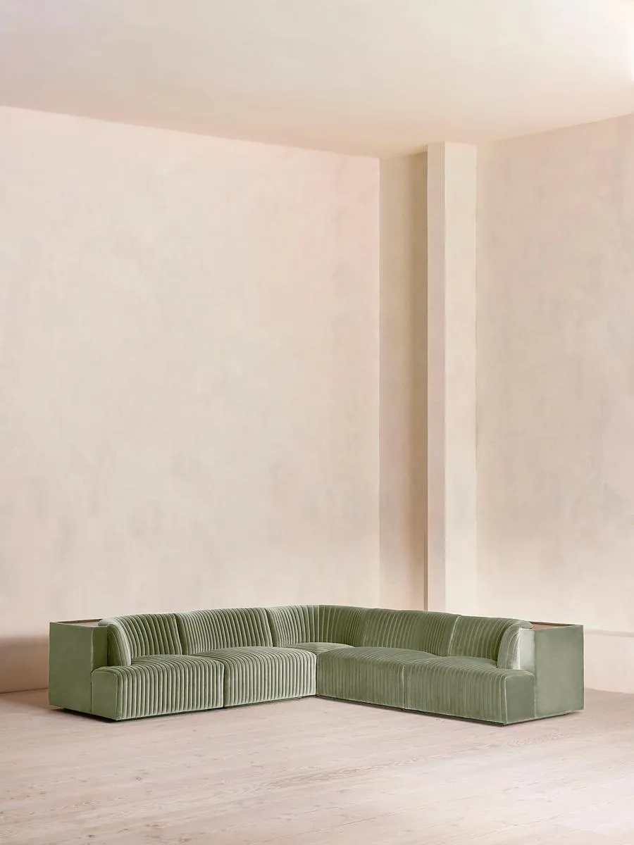 Hamish Modular Sofa, Corner Sofa, Velvet, Seafoam
