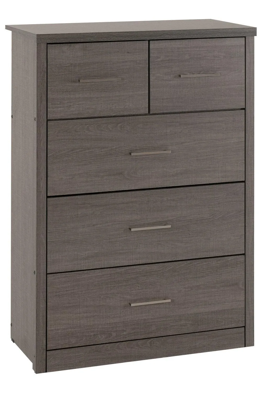 Seconique Lisbon 3+2 Drawer Chest in Charcoal