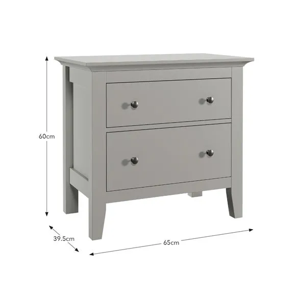 Lynton 2 Drawer Wide Bedside Table 6