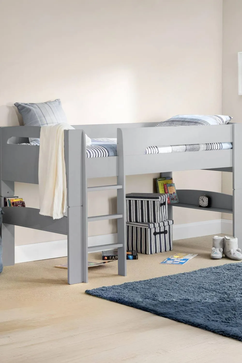 Julian Bowen Pluto Convertible Midsleeper Bed in Grey