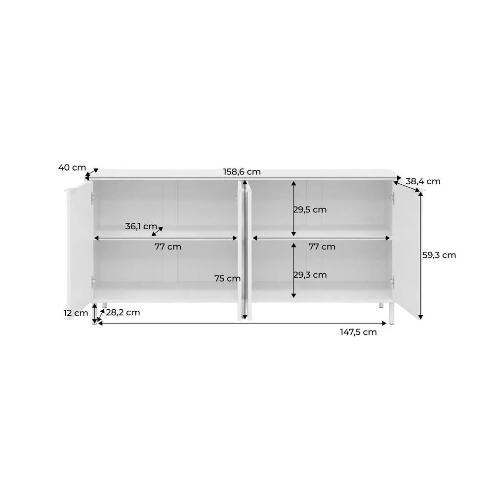 sweeek Sideboard 4 doors 160cm wood decor & metal in Beige 5
