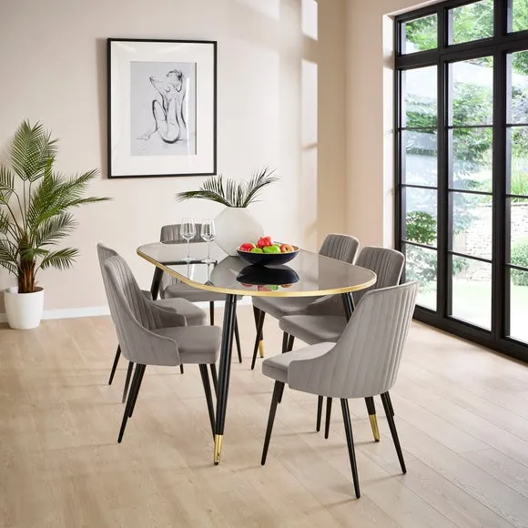 Shea Set of 2 Dining Chairs, Velvet 2