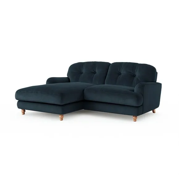 Martha Matte Plush Velvet Corner Chaise Sofa 6