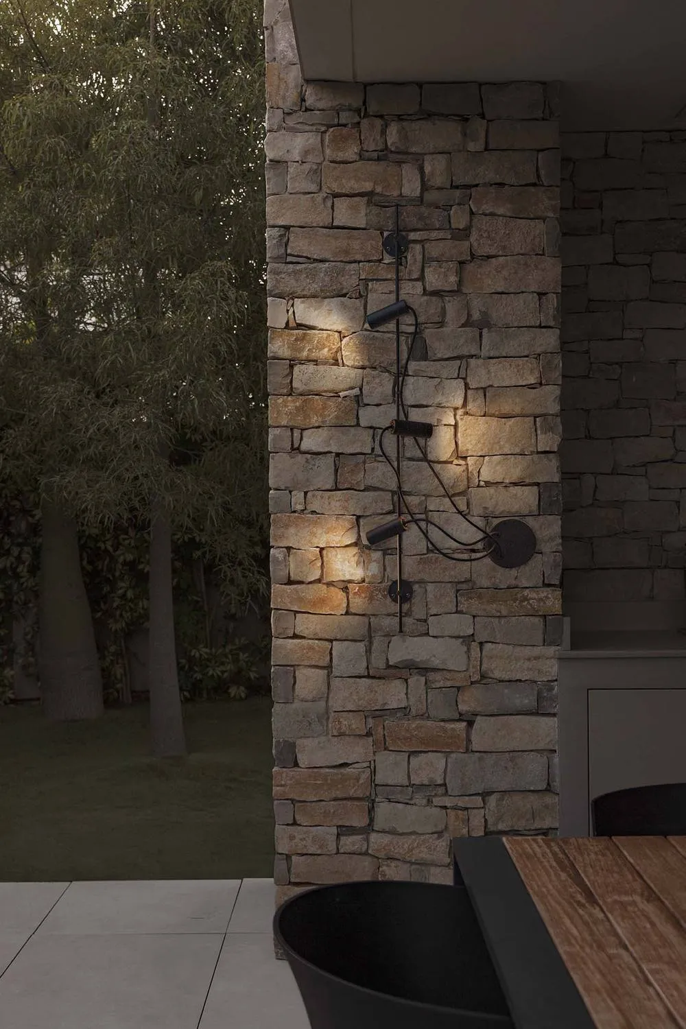 Netlighting Clap Linear Wall 3x6W Outdoor Spotlight Black IP65 3000K 2