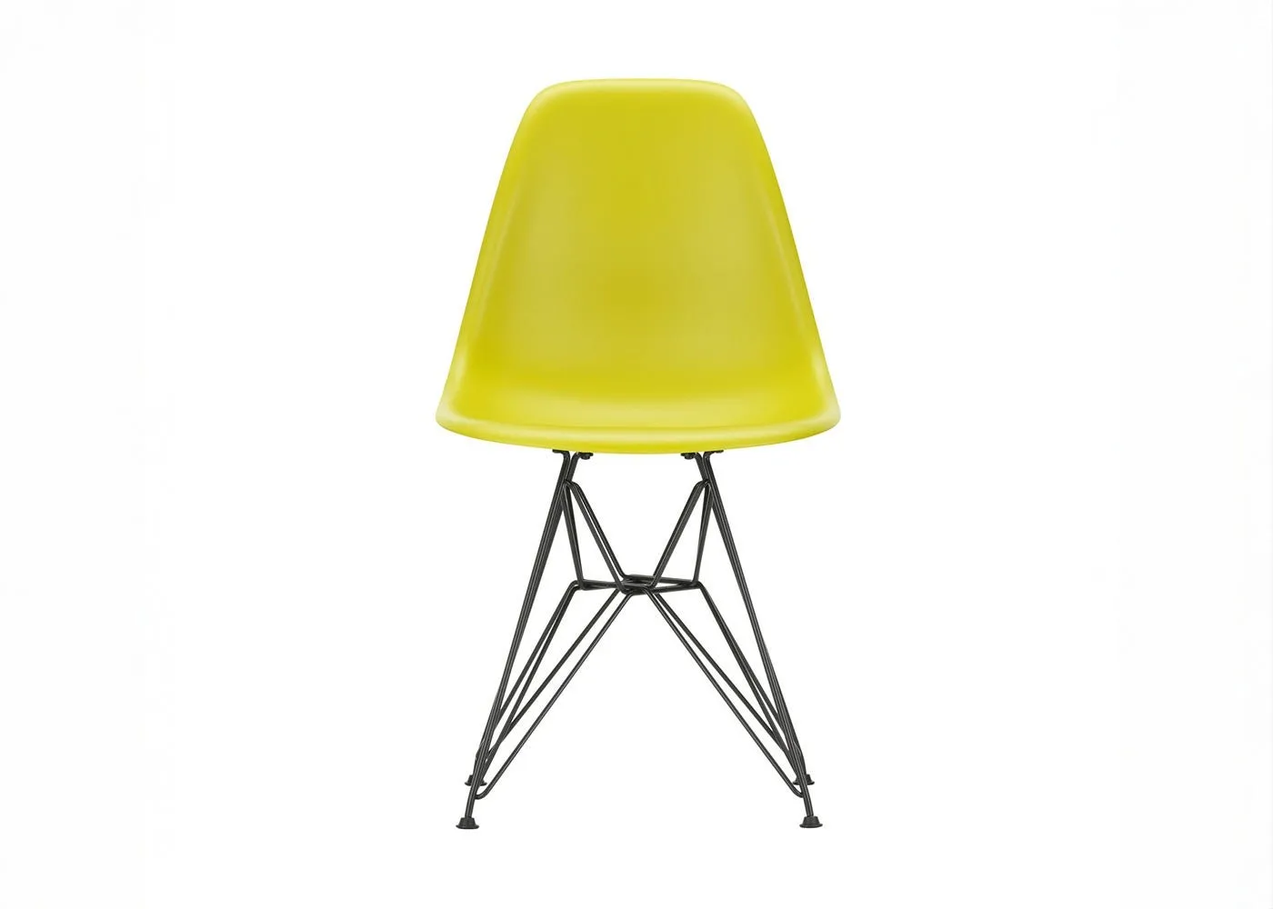 Vitra Eames DSR Chair Mustard Basic Dark Powder Coated Base 04 Glides