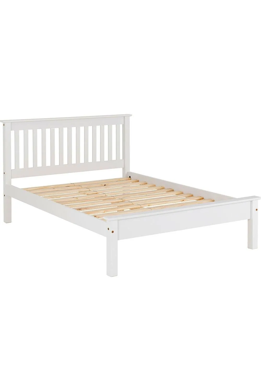 Seconique Monaco 4' Small Double Bed - Low Foot End in White 2