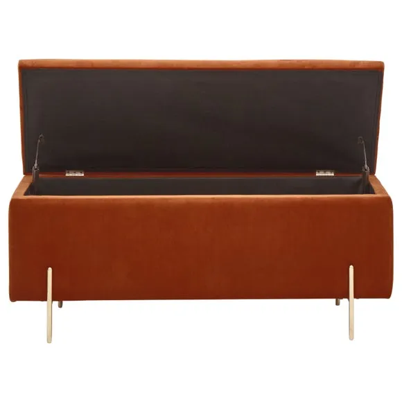 Mystica Velour Ottoman Storage Bench 5