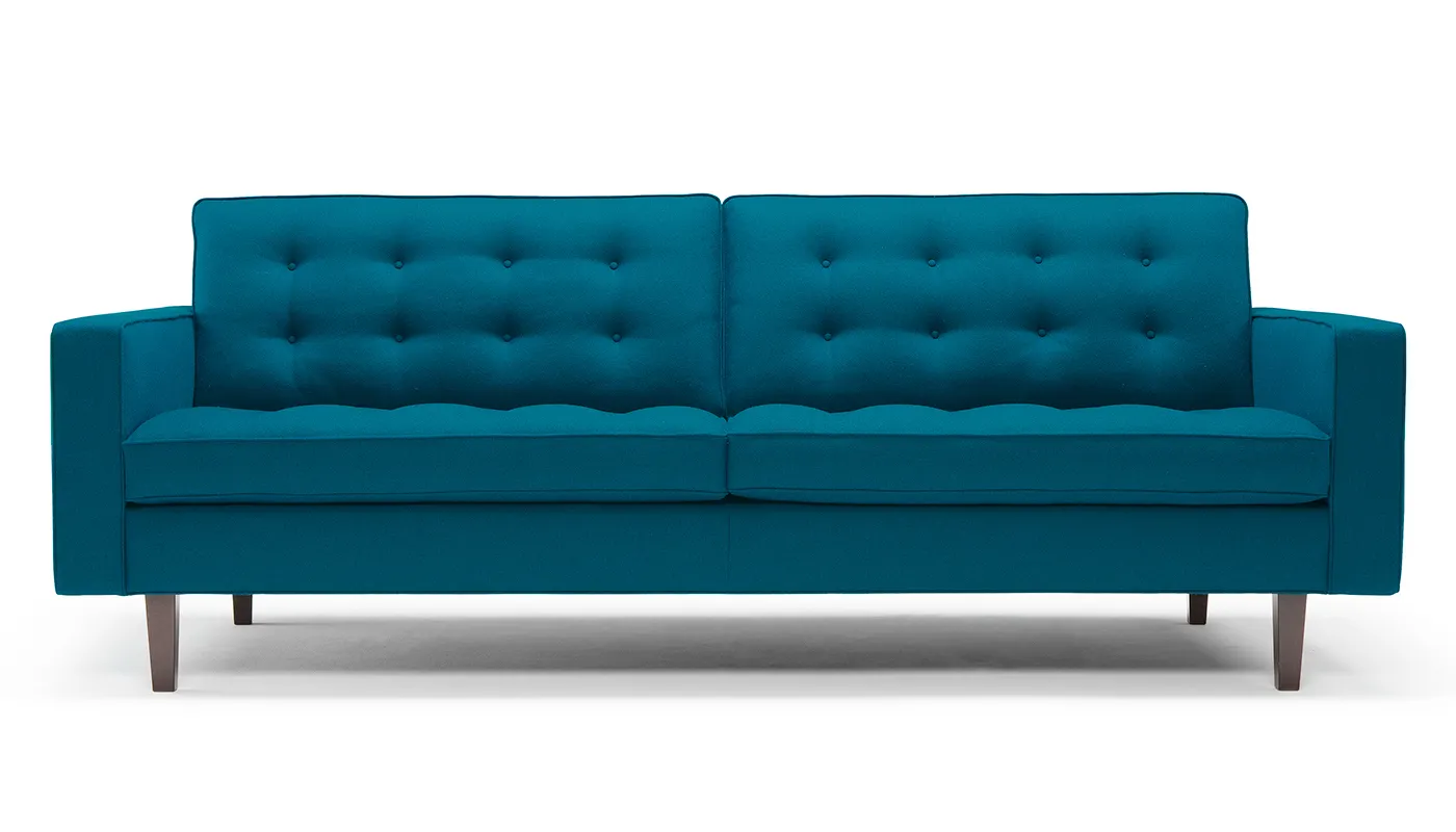 Heal's Hepburn 4 Seater Sofa St Moritz Wool Teal Natural Feet 1