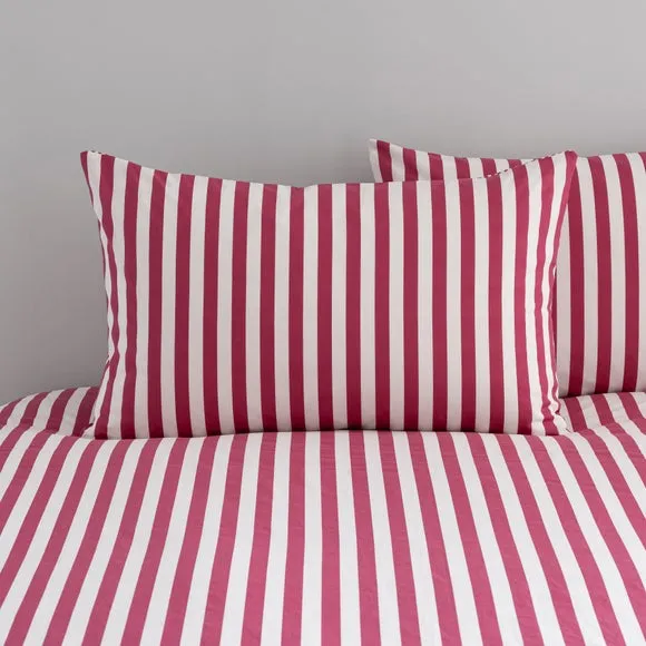 Durham Stripe 100% Cotton Duvet Cover and Pillowcase Set 5