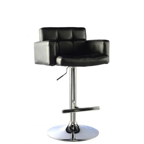 Elmfield Black Faux Leather Bar Stool With Chrome Base
