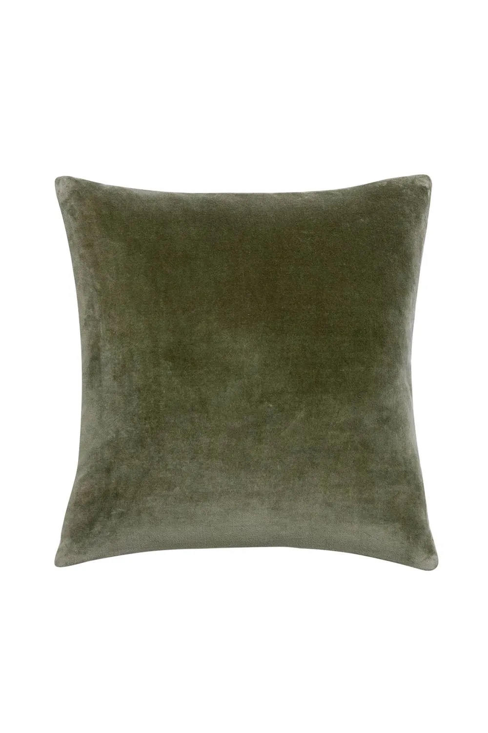 CHRISTY Luxury Filled Velvet 'Jaipur' Square Cushions in Olive 1