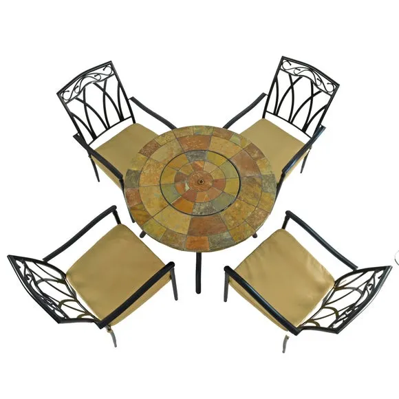 Bayfield Firepit 89cm Table with 4 Ascot Chairs Set 3