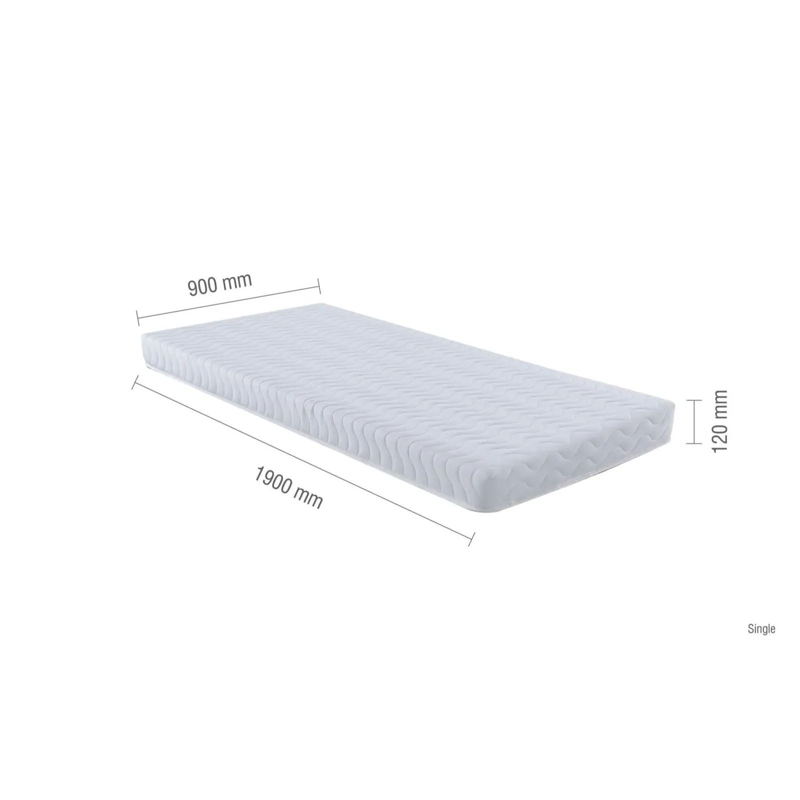 Birlea Single Bed Frame & Mattress White Wood Sleepsoul Cambridge 3FT 6