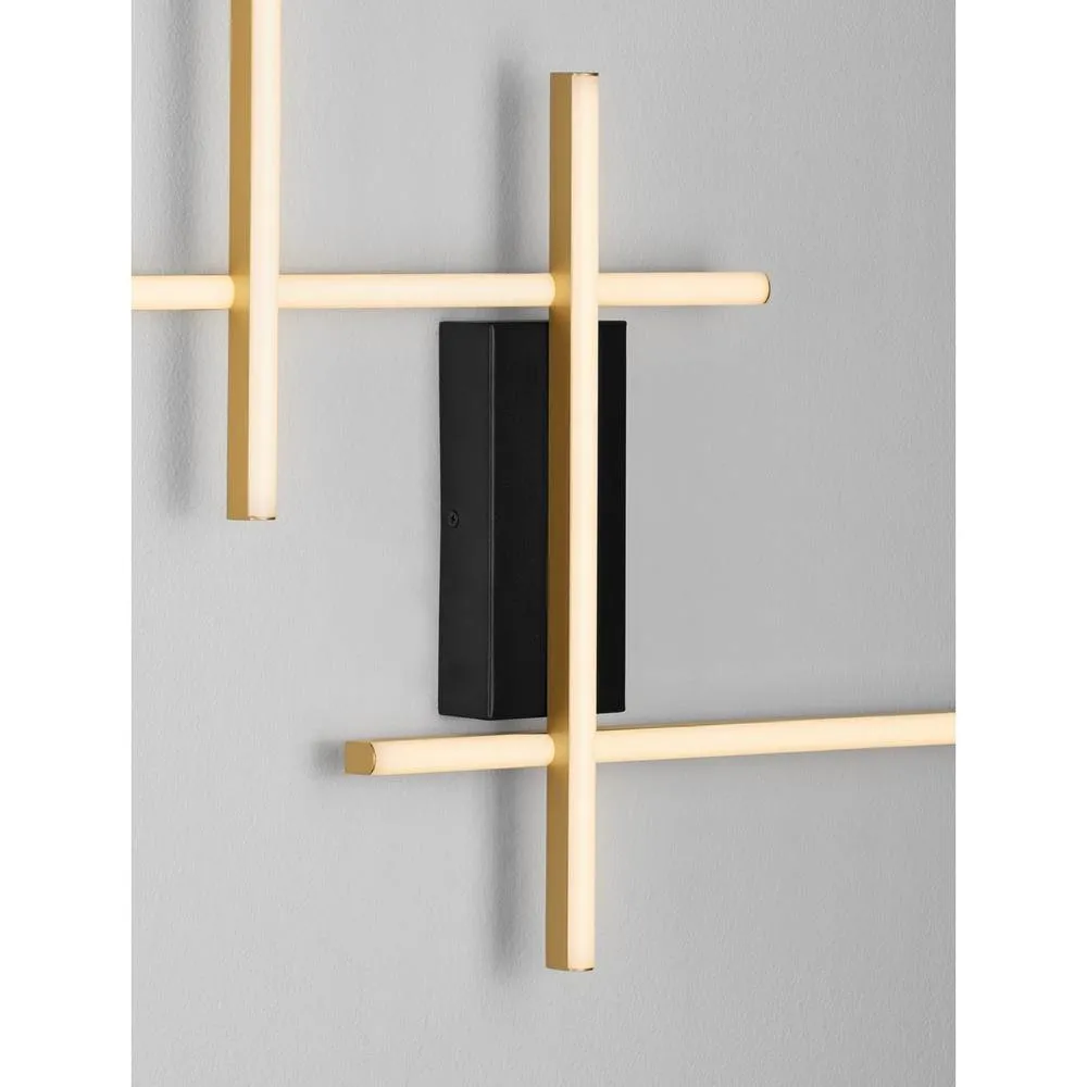 Netlighting Apecho Wall Lamp Sandy Black Gold Triac Dimmable LED 34W 1215lm 3200K 6
