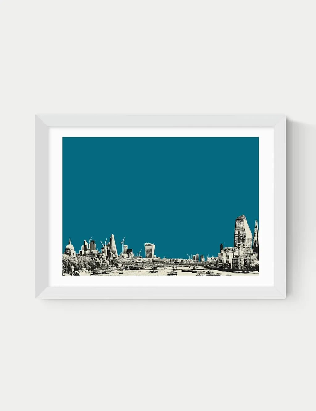 East End Prints North & South Framed Art Print White
