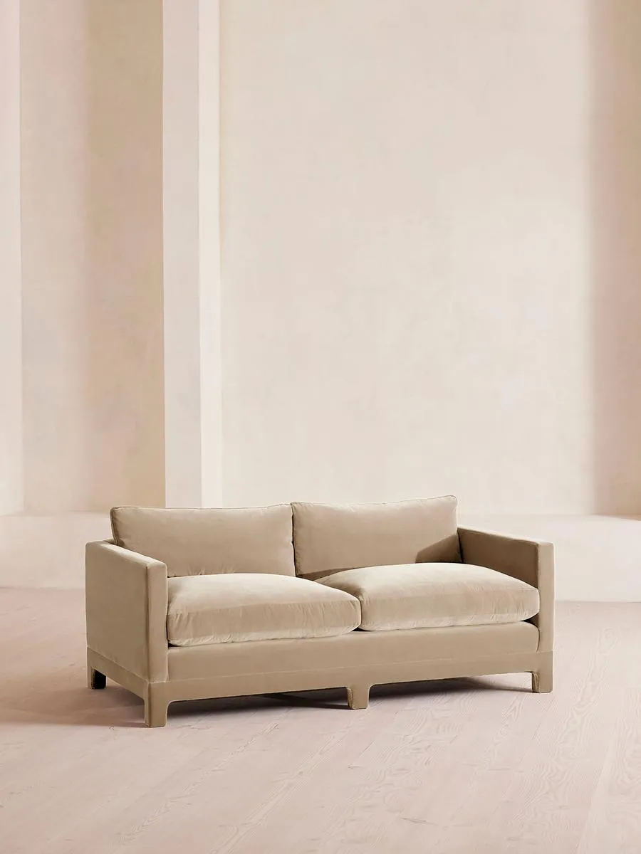 Ashford Two Seater Sofa, Velvet, Oyster