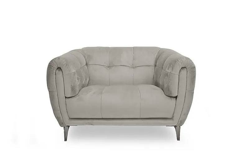 Sienna Fabric Cuddler Chair - Opulence Silver
