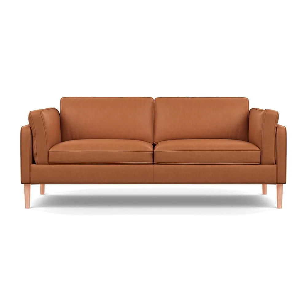 Heal's Sonno 3 Seater Sofa Linea Leather Brown 680 Natural Feet 1