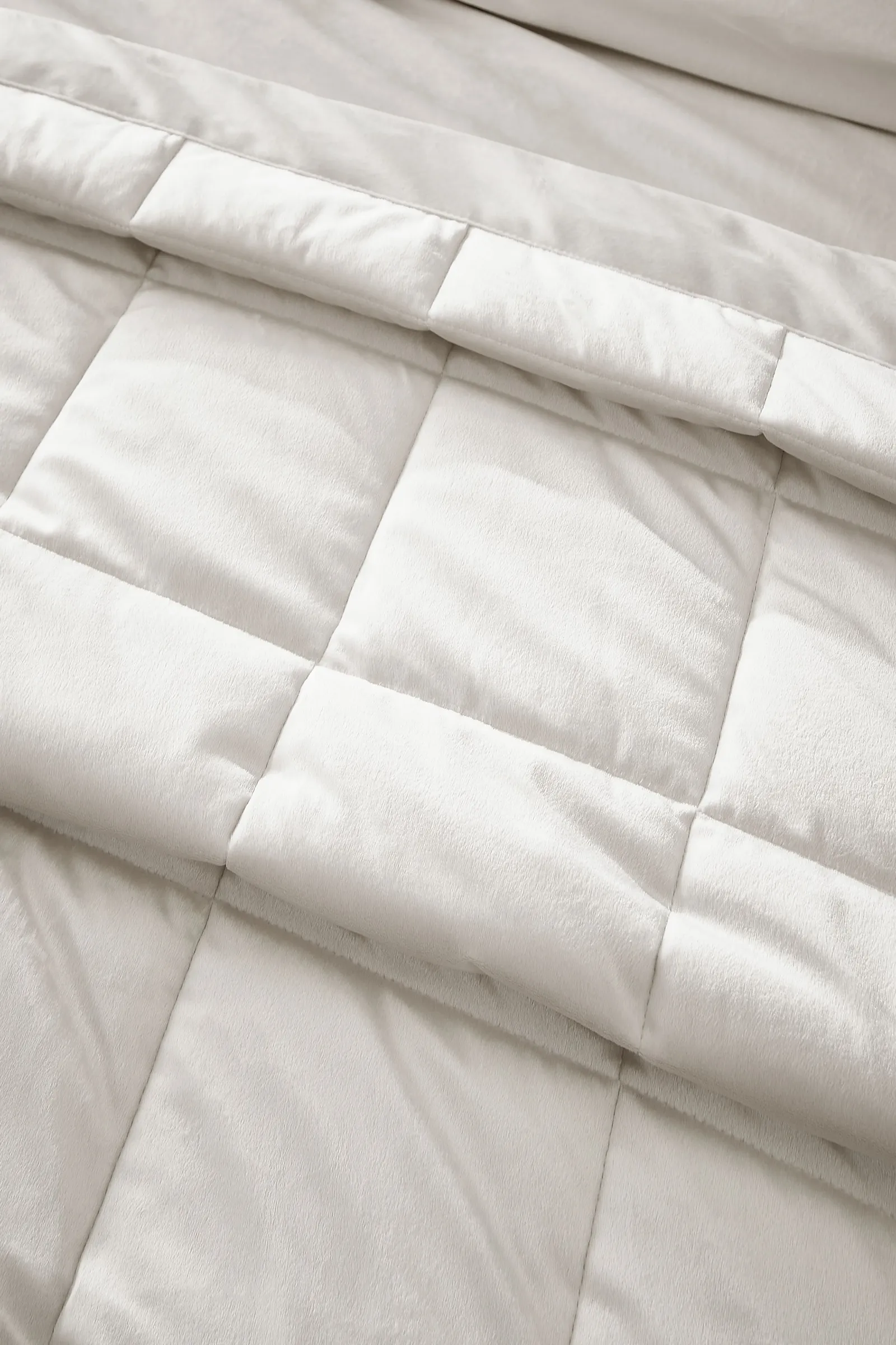 Catherine Lansfield 'Kingsley Matt Velvet' Quilted Bedspread in Cream 2
