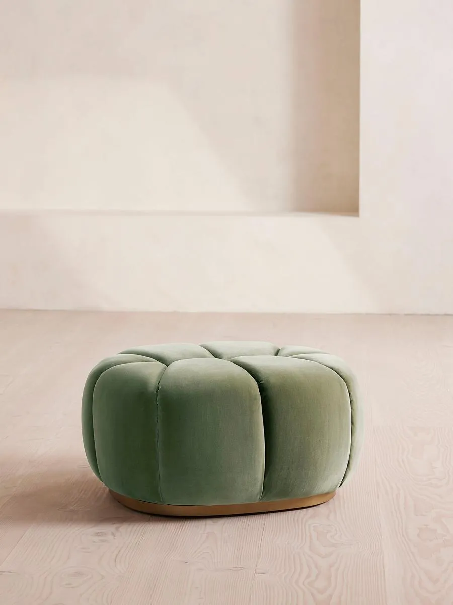Garret Footstool, Velvet Seafoam