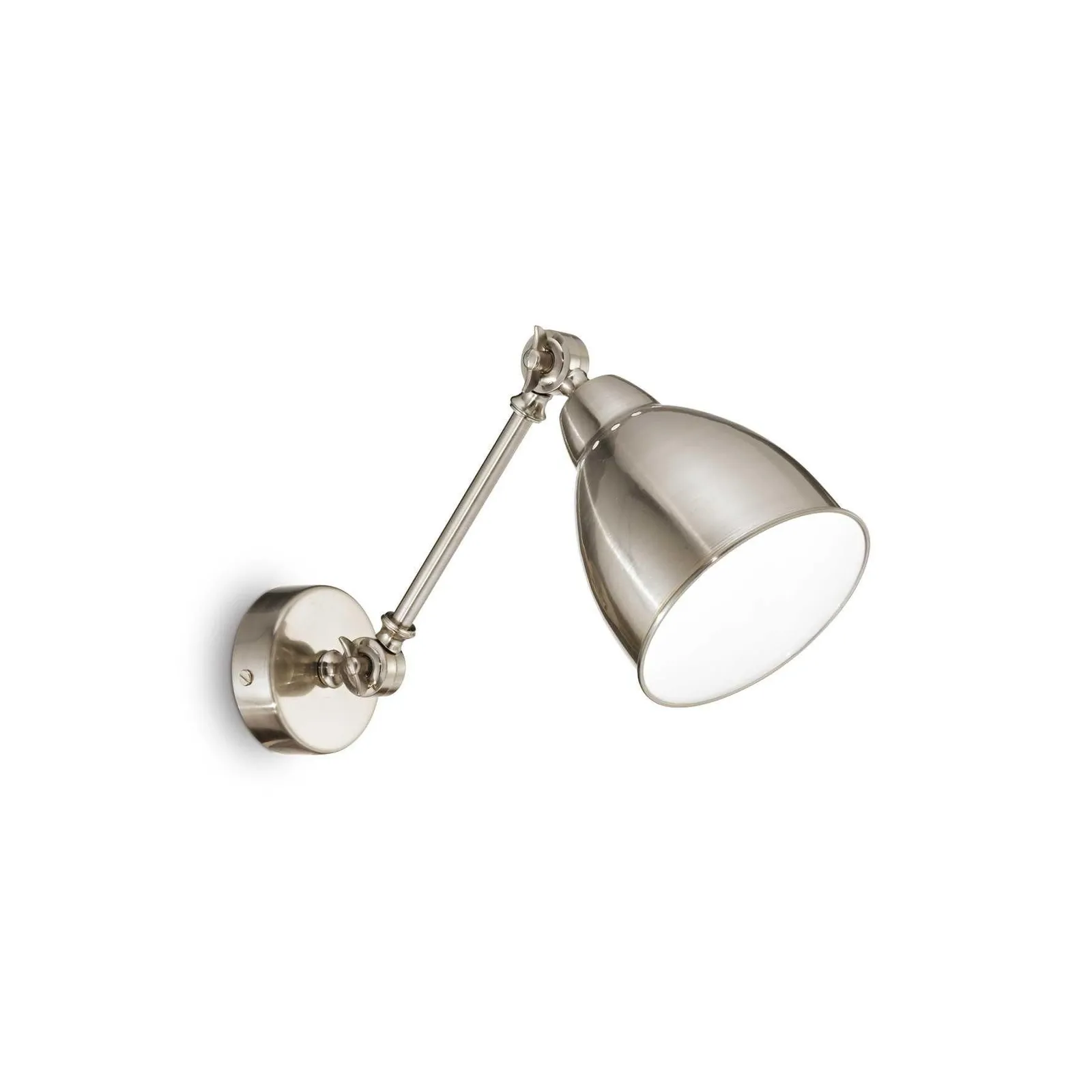 Netlighting Newton Adjustable 1 Light Indoor Wall Light Nickel E27 in Grey