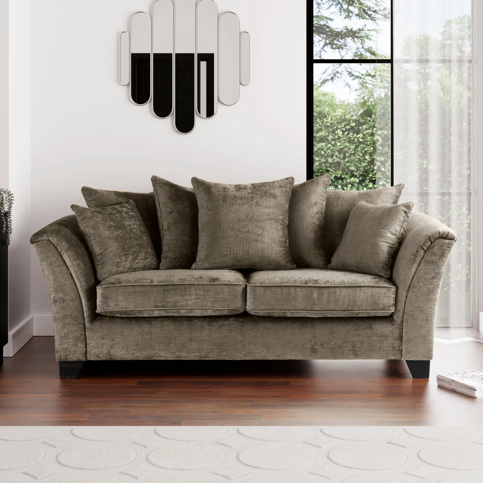 Giovanna Chenille 3 Seater Sofa Taupe