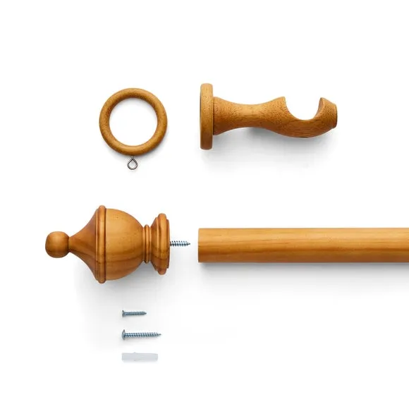Sherwood Urn Wood Curtain Pole 3