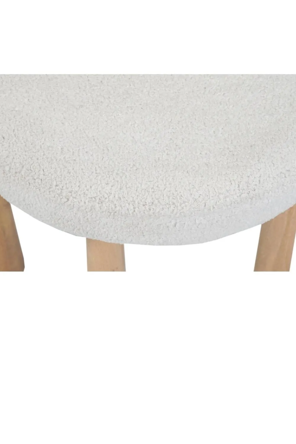 IH Design Yealmpton Solid Wood Dining Chair Set of 2 with Boucle Seat in Tan 6